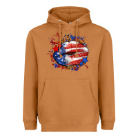 Meerkat Leopard American flag lips Heavyweight Hoodie - Neo Western