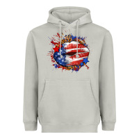 Leopard American Flag Lips Heavyweight Hoodie | Teevron