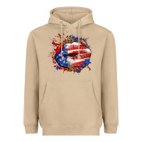 Mushroom Leopard American flag lips Heavyweight Hoodie - Neo Western