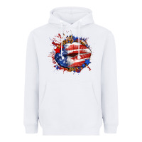 White Leopard American flag lips Heavyweight Hoodie - Neo Western