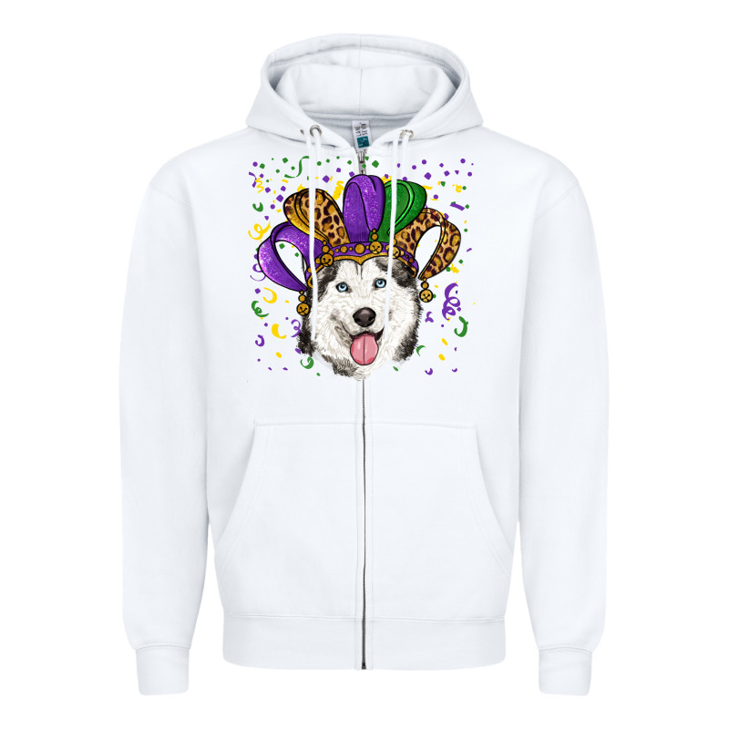 Mardi Gras Hat Husky Zipper Hoodie by RanaPortraitStore | Teevron