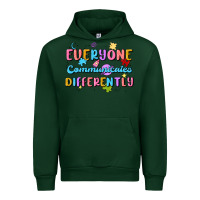 Forest Green everyone communicates differently Urban Hoodie - MaliasSmallBusiness
