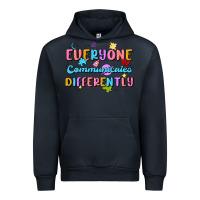 Navy everyone communicates differently Urban Hoodie - MaliasSmallBusiness