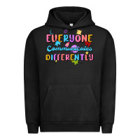 Pigment Black everyone communicates differently Urban Hoodie - MaliasSmallBusiness