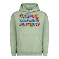 Pigment Oil Green everyone communicates differently Urban Hoodie - MaliasSmallBusiness