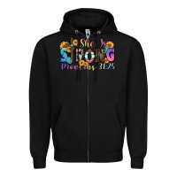 Black she is strong proverbs 31 25 Zipper Hoodie - Zillion Design Studio