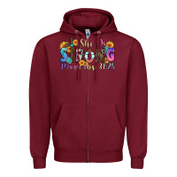 Burgundy she is strong proverbs 31 25 Zipper Hoodie - Zillion Design Studio