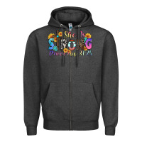 Charcoal Heather she is strong proverbs 31 25 Zipper Hoodie - Zillion Design Studio