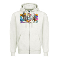 Oatmeal Heather she is strong proverbs 31 25 Zipper Hoodie - Zillion Design Studio