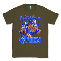 Army Green fight like a queen navy blue colon cancer afro gir Classic Tee - RanaPortraitStore