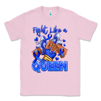 Bubblegum Pink fight like a queen navy blue colon cancer afro gir Classic Tee - RanaPortraitStore