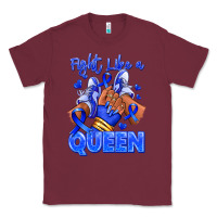 Burgundy fight like a queen navy blue colon cancer afro gir Classic Tee - RanaPortraitStore