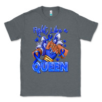 Charcoal Heather fight like a queen navy blue colon cancer afro gir Classic Tee - RanaPortraitStore
