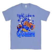 Colony Blue fight like a queen navy blue colon cancer afro gir Classic Tee - RanaPortraitStore
