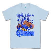 Dusty Blue fight like a queen navy blue colon cancer afro gir Classic Tee - RanaPortraitStore