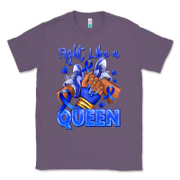 Lavender fight like a queen navy blue colon cancer afro gir Classic Tee - RanaPortraitStore