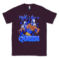 Plum fight like a queen navy blue colon cancer afro gir Classic Tee - RanaPortraitStore