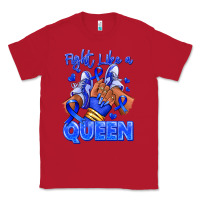 Red fight like a queen navy blue colon cancer afro gir Classic Tee - RanaPortraitStore