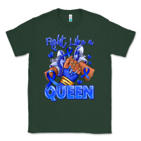 Sports Green fight like a queen navy blue colon cancer afro gir Classic Tee - RanaPortraitStore