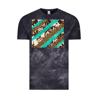 Cloud Black turquoise glitter leopard and cowhide Vintage Tee - Artiststas