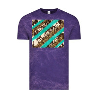 Cloud Purple turquoise glitter leopard and cowhide Vintage Tee - Artiststas