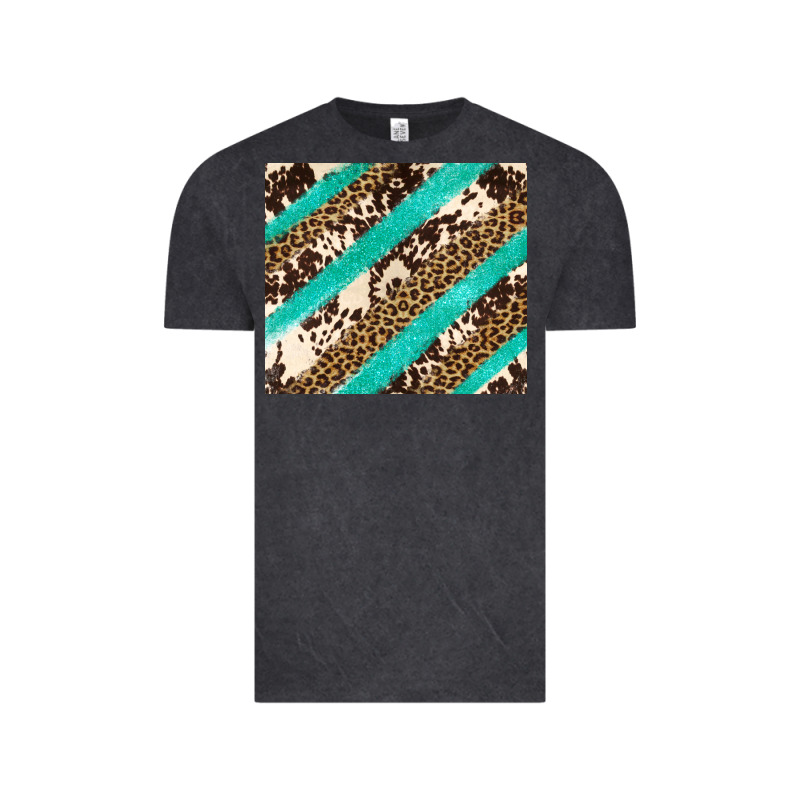 Turquoise Glitter Leopard And Cowhide Vintage Tee by Artiststas | Teevron