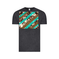 Vintage Black turquoise glitter leopard and cowhide Vintage Tee - Artiststas