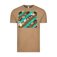 Vintage Coffee turquoise glitter leopard and cowhide Vintage Tee - Artiststas