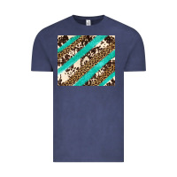 Vintage Denim turquoise glitter leopard and cowhide Vintage Tee - Artiststas