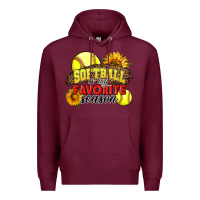 Burgundy Softball Is My Favorite Season Premium Hoodie - LillyAllenDesigns