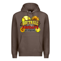Coffee Softball Is My Favorite Season Premium Hoodie - LillyAllenDesigns