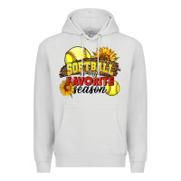 Dove Grey Softball Is My Favorite Season Premium Hoodie - LillyAllenDesigns