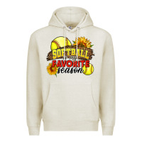 Oatmeal Heather Softball Is My Favorite Season Premium Hoodie - LillyAllenDesigns