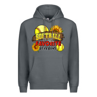 Rock Softball Is My Favorite Season Premium Hoodie - LillyAllenDesigns