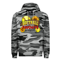 Slate Camo Softball Is My Favorite Season Premium Hoodie - LillyAllenDesigns