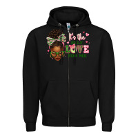 Black sorority colors it's the self love for me afro wom Zipper Hoodie - texasbilliewilder