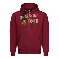 Burgundy sorority colors it's the self love for me afro wom Zipper Hoodie - texasbilliewilder