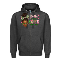 Charcoal Heather sorority colors it's the self love for me afro wom Zipper Hoodie - texasbilliewilder