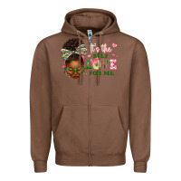 Chestnut sorority colors it's the self love for me afro wom Zipper Hoodie - texasbilliewilder