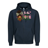 Navy sorority colors it's the self love for me afro wom Zipper Hoodie - texasbilliewilder