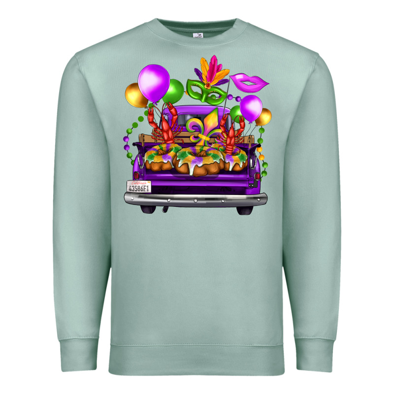 Mardi Gras Farm Truck Premium Sweatshirt by FaDigitalArtStudio | Teevron