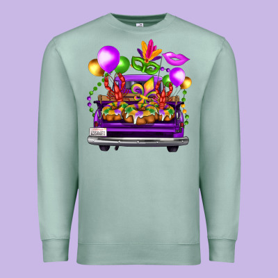 Mardi Gras Farm Truck Premium Sweatshirt Designed By Fadigitalartstudio