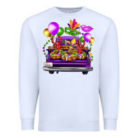 White mardi gras farm truck Premium Sweatshirt - FaDigitalArtStudio