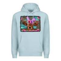 Blue Mist easter floral leopard cow Premium Hoodie - Jasminsmagicworld