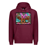 Burgundy easter floral leopard cow Premium Hoodie - Jasminsmagicworld