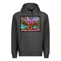 Charcoal Heather easter floral leopard cow Premium Hoodie - Jasminsmagicworld