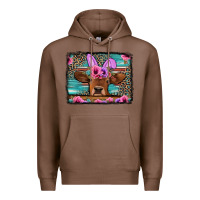 Chestnut easter floral leopard cow Premium Hoodie - Jasminsmagicworld