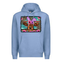 Colony Blue easter floral leopard cow Premium Hoodie - Jasminsmagicworld