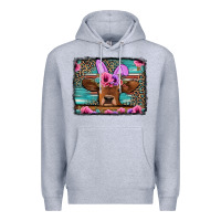 Heather Grey easter floral leopard cow Premium Hoodie - Jasminsmagicworld