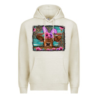 Oatmeal Heather easter floral leopard cow Premium Hoodie - Jasminsmagicworld